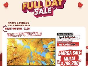 Full Day Sale Hadir Lagi! TV LED 50 inch Cuma Rp 4,7 Jutaan di Transmart Medan