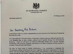 Ini Isi Surat Ucapan Selamat dari PM Inggris untuk Prabowo
