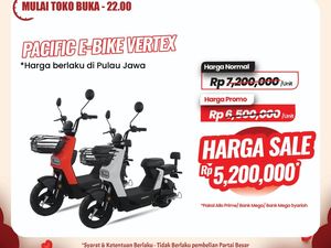Banting Harga! Sepeda Listrik di Transmart Full Day Sale Diskon Rp 2 Juta Banting Harga! Sepeda Listrik di Transmart Full Day Sale Diskon Rp 2 Juta
