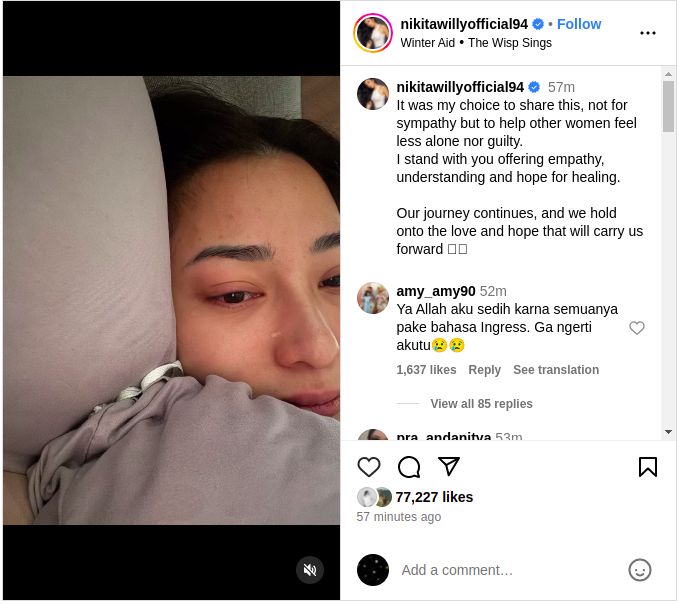 Unggahan Nikita Willy