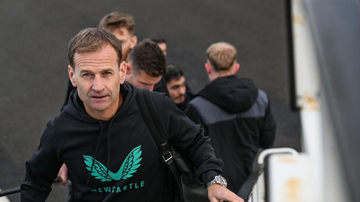 NEWCASTLE, ENGLAND - NOVEMBER 06: Newcastle Uniteds Sporting Director Dan Ashworth  leaves the Newcastle Airport enroute to Germany for Champions League Match against Dortmund FC on November 06, 2023 in Newcastle upon Tyne, England. (Photo by Serena Taylor/Newcastle United via Getty Images)