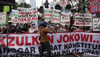 Aksi Massa Poros Buruh Tuntut Pemilu Jujur di Depan KPU