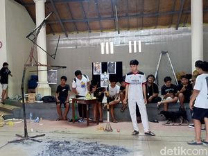 Viral! Ogoh-ogoh di Kerobokan Hangus Terbakar hingga Tinggal Kerangka Besi