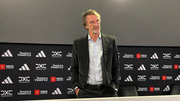 INEOS Sport CEO Sir Jim Ratcliffe speaks to the media during a press conference before the Premier League match at Old Trafford, Manchester. Picture date: Sunday January 14, 2024. (Photo by Simon Peach/PA Images via Getty Images)
