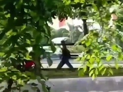 Viral Maling Dengan Santai Curi Lampu Taman di Kelapa Gading Siang-siang