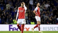 Arsenal sudah tujuh kali kalah beruntun di fase grup pada babak 16 besar pada 2010/2011 sampai 2016/2017. Mereka tiga kali kalah dari Bayern, dua kali bari Barca, dan sekali dari Monaco serta Milan (AP)