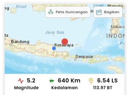 Gempa Sumenep M 5,2 Tak Berpotensi Tsunami