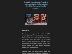 Kominfo Pastikan Isu soal Kandungan Bromat di Produk Le Minerale Hoax Kominfo Pastikan Isu soal Kandungan Bromat di Produk Le Minerale Hoax