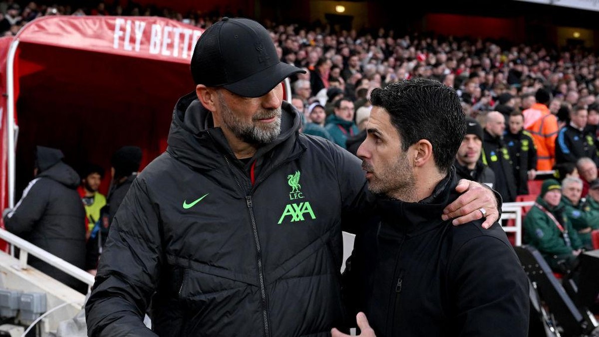 Juergen Klopp tak peduli selebrasinya ditiru Mikel Arteta (Liverpool FC via Getty Images/Nick Taylor/Liverpool FC)