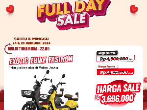 Sepeda Listrik di Transmart Full Day Sale Diskon Gede-gedean