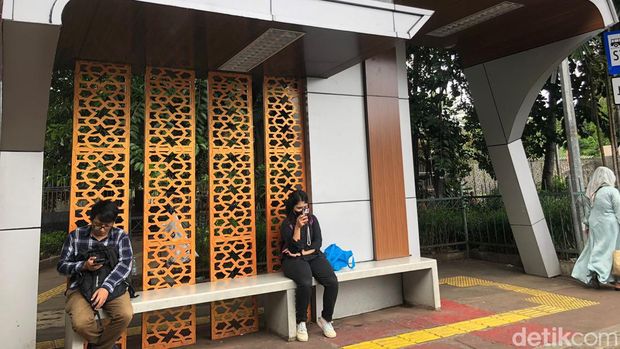 Halte Masjid Istiqlal. (Rifka Amalia/detikcom)