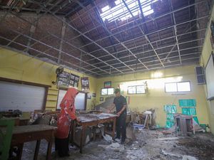 Sekolah di Sidoarjo Rusak Diterjang Angin Kencang
