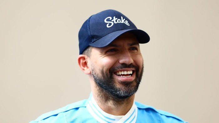 ABU DHABI, UNITED ARAB EMIRATES - NOVEMBER 25: Footballer Sergio Aguero walks in the Paddock prior to qualifying ahead of the F1 Grand Prix of Abu Dhabi at Yas Marina Circuit on November 25, 2023 in Abu Dhabi, United Arab Emirates. (Photo by Clive Rose/Getty Images)