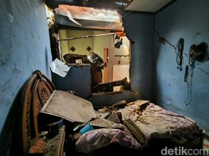 Penampakan 5 Rumah Rusak Gegara Tanah Ambles di Gresik