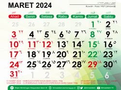 Kalender Maret 2024: Ada 4 Tanggal Merah Libur Nasional dan Cuti Bersama