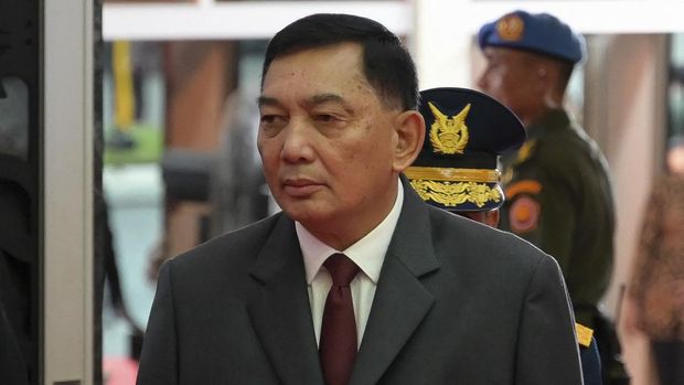 Special Staff of Defence Ministry Sjafrie Sjamsoeddin attends a meeting with high rank military and police officers at military headquarters in Jakarta on February 28 2024. (Photo by BAY ISMOYO / AFP)