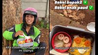 Gemas! Bekal Sopir Ojol Buatan Istri yang Mirip Bekal Anak SD