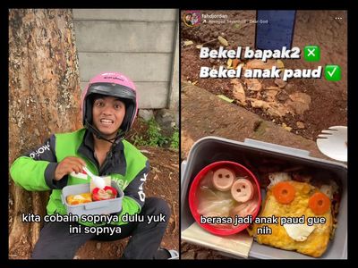 Gemas! Bekal Sopir Ojol Buatan Istri yang Mirip Bekal Anak SD