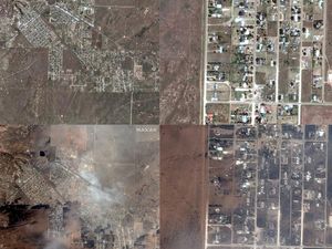 Potret Before-After Kebakaran Hutan yang Mengepung Texas Potret Before-After Kebakaran Hutan yang Mengepung Texas