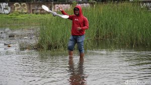 Bermain Merpati di Tengah Banjir ala Warga Cilincing