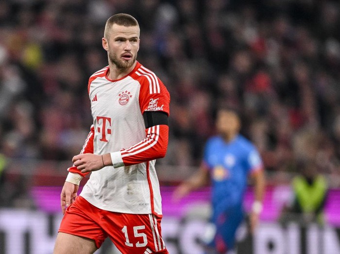 MUNICH, GERMANY - FEBRUARY 24: Eric Dier of Bayern Muenchen looks on during the Bundesliga match between FC Bayern München and RB Leipzig at Allianz Arena on February 24, 2024 in Munich, Germany. (Photo by Harry Langer/DeFodi Images via Getty Images)