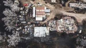 Foto Udara Dampak Kerusakan Akibat Kebakaran Hutan di Texas