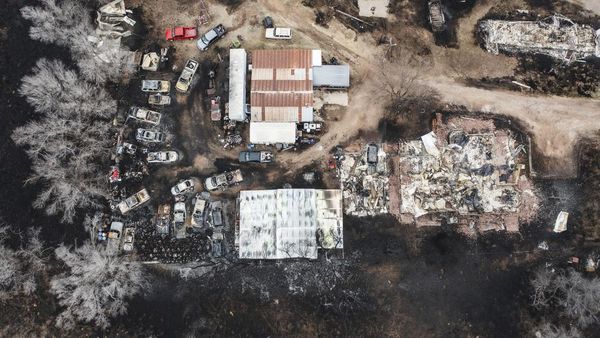 Foto Udara Dampak Kerusakan Akibat Kebakaran Hutan di Texas