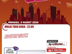 AC Split 1/2 PK Transmart Full Day Sale Diskon Sampai Rp 1,5 juta