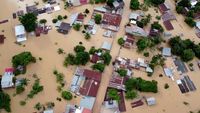 Foto Udara Banjir Bandang Terjang Bolivia