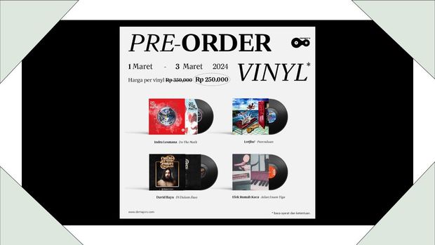 demajors Akan Edarkan Vinyl David Bayu, ERK, Indra Lesmana, dan Lorjhu’ dalam Format Prapesan