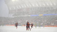 Di tengah lebatnya hujan salju, Andres Gomez mencetak brace untuk membawa tuan rumah Real Salt Lake menang 3-0. Foto: USA TODAY Sports via Reuters Con/Kelvin Kuo