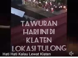 Viral Tawuran di Tulung Klaten, Massa Saling Lempar