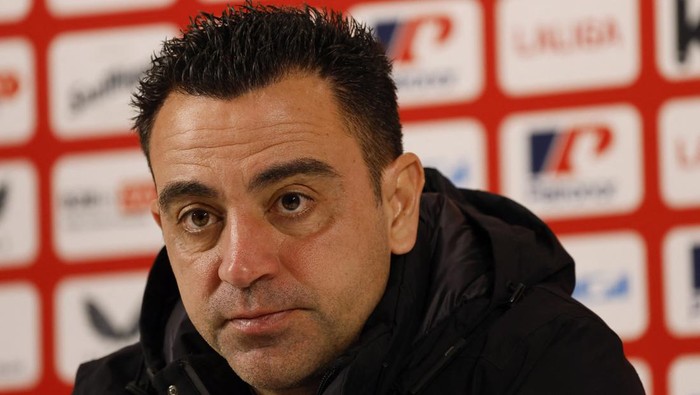 Soccer Football - LaLiga - Athletic Bilbao v FC Barcelona - San Mames, Bilbao, Spain - March 3, 2024 FC Barcelona coach Xavi during a press conference after the match REUTERS/Vincent West
