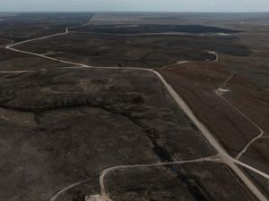 Foto Udara Lahan yang Hangus Terbakar di Texas Foto Udara Lahan yang Hangus Terbakar di Texas