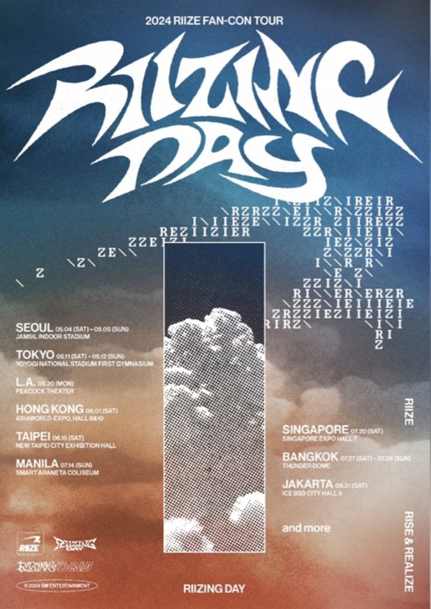 Poster daftar negara untuk fan-con RIIZE 'RIIZING DAY'