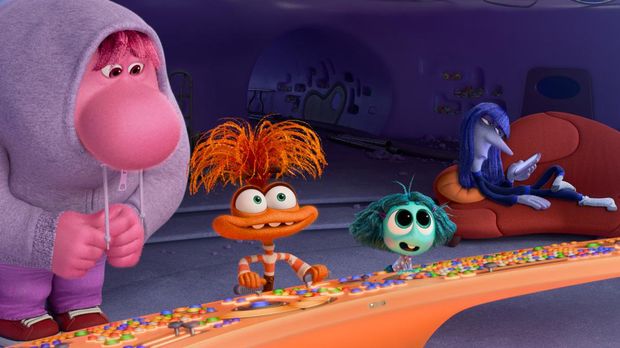 NEW EMOTIONS -- Disney and Pixar’s “Inside Out 2” returns to the mind of newly minted teenager Riley just as new Emotions show up. Embarrassment (voice of Paul Walter Hauser), Anxiety (voice of Maya Hawke), Envy (voice of Ayo Edebiri) and Ennui (voice of Adèle Exarchopoulos) are ready to take a turn at the console. Directed by Kelsey Mann and produced by Mark Nielsen, “Inside Out 2” releases only in theaters June 14, 2024. © 2024 Disney/Pixar. All Rights Reserved.