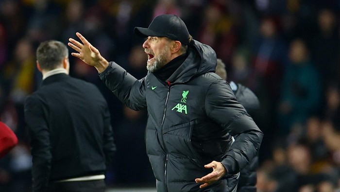 Soccer Football - Europa League - Round of 16 - First Leg - Sparta Prague v Liverpool - epet ARENA, Prague, Czech Republic - March 7, 2024 Liverpool manager Juergen Klopp reacts REUTERS/Lisi Niesner