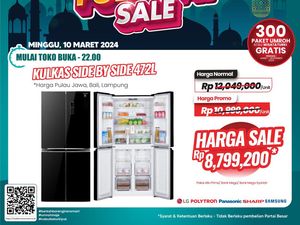 Lumayan Nih! Kulkas Dua Pintu Diskon Rp 3 Jutaan di Transmart Full Day Sale