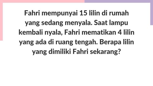 Tebak-tebakan Buat Lemesin Otak, Sepaneng Terus Bikin Cepat Botak