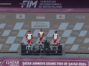 Indonesia Raya Berkumandang di Balapan Qatar, Pebalap Muda RI Juara