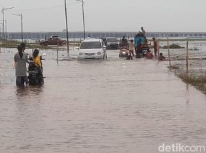 Jalan Akses Tanjung Senai Ogan Ilir Banjir, Dinas PUPR Pasang Patok