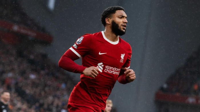 LIVERPOOL, ENGLAND - MARCH 10: (THE SUN OUT, THE SUN ON SUNDAY OUT) Joe Gomez of Liverpool in action during the Premier League match between Liverpool FC and Manchester City at Anfield on March 10, 2024 in Liverpool, England. (Photo by Nikki Dyer - LFC/Liverpool FC via Getty Images)