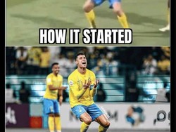 Al Nassr pada akhirnya kalah adu penalti dari Al Ain dan tersingkir dari Liga Champions Asia. Ada yang mengingatkan CR7 mengenai tingkah-polahnya di laga lain musim ini. Foto: dok. Internet/X (Twitter)