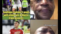 Netizen juga terkejut melihat ada sosok Maroko yang sekali lagi menorehkan luka untuk Ronaldo. Sebelum ini Ronaldo, bersama timnas Portugal, didepak Maroko dari Piala Dunia 2022. Foto: dok. Internet/X (Twitter)