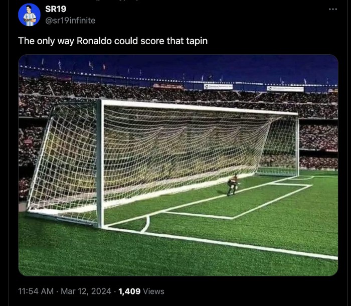 Meme Cristiano Ronaldo tap-in