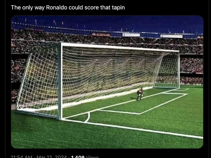Meme Cristiano Ronaldo tap-in