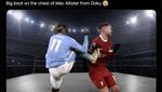 Meme Doku Tendang Mac Allister, Main Bola atau Main Gulat sih?