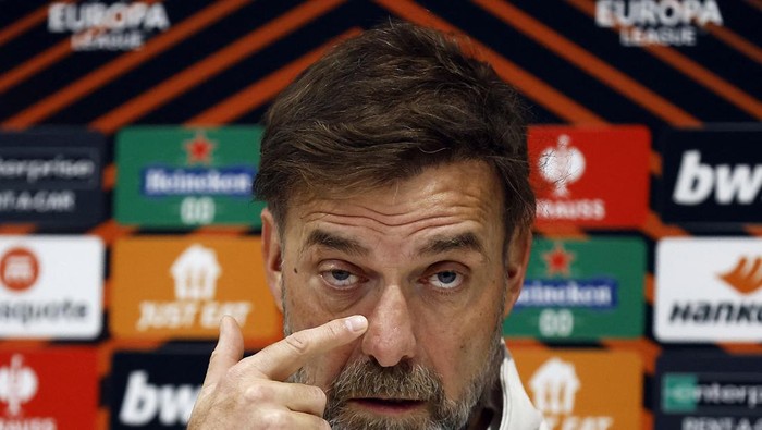 Soccer Football - Europa League - Liverpool Press Conference - Anfield, Liverpool, Britain - March 13, 2024 Liverpool manager Jurgen Klopp during the press conference Action Images via Reuters/Jason Cairnduff