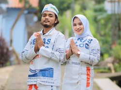 Agak Lain! Viral Pasangan Ini Sulap Karung Beras Bulog Jadi Baju Untuk Bukber