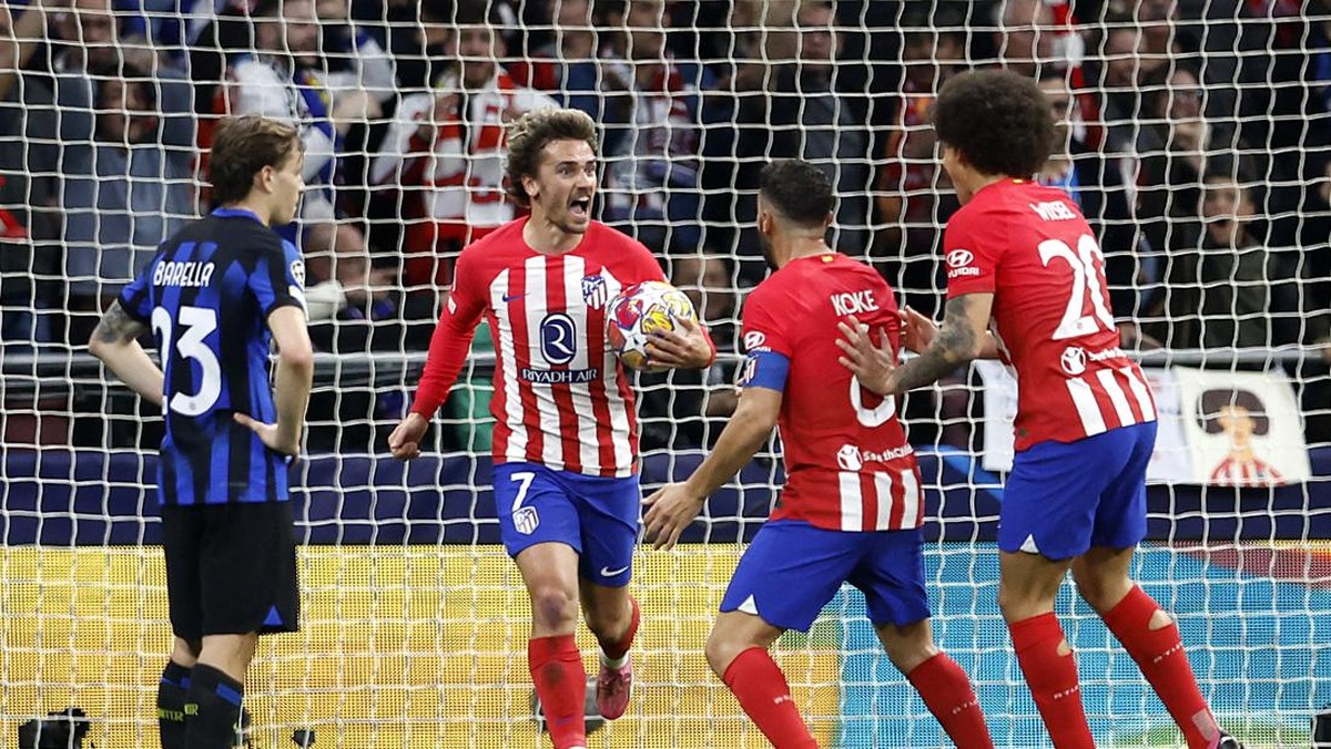 Antoine Griezmann memicu kemenangan Atletico atas Inter. Foto: REUTERS/Juan Medina